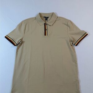 Ben Sherman Beige Polo with Multicolor Stripes